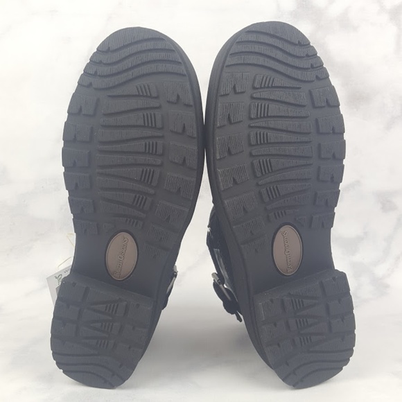 Earth Origins Water Repel Black Suede Ankle Boots - Picture 7 of 8